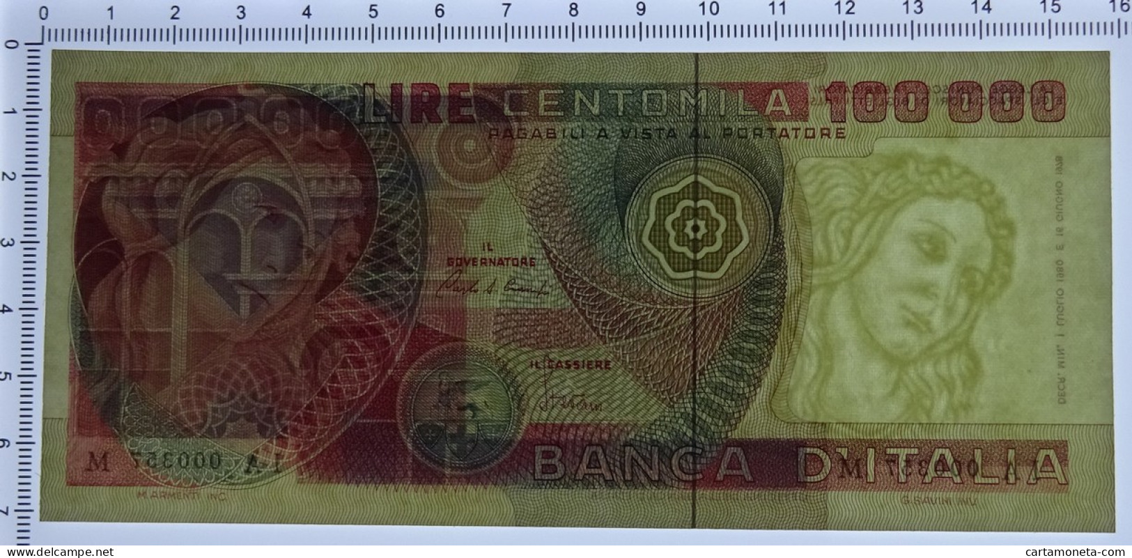 100000 LIRE BANCA D'ITALIA PRIMAVERA DI BOTTICELLI 01/07/1980 FDS-/FDS - Autres & Non Classés