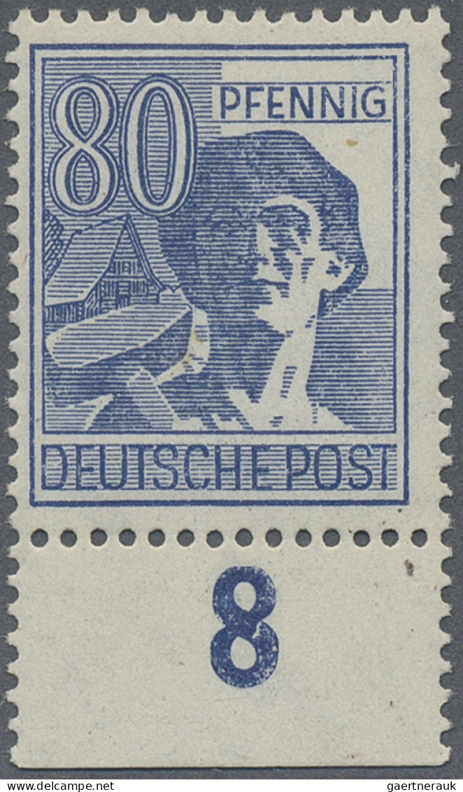 Alliierte Besetzung - Gemeinschaftsausgaben: 1948, 80 Pfg. Arbeiter Mit Abklatsc - Autres & Non Classés