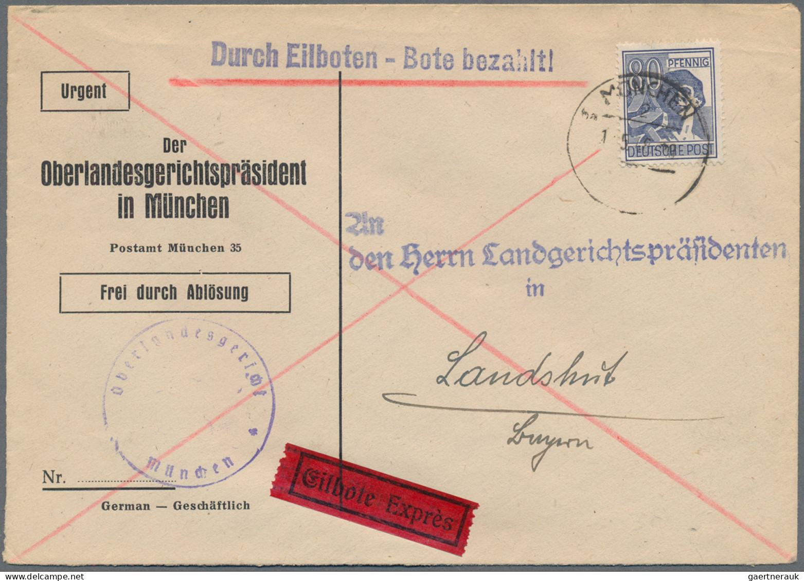 Alliierte Besetzung - Gemeinschaftsausgaben: 1948, 80 Pfg. Arbeiter Als Portoger - Other & Unclassified