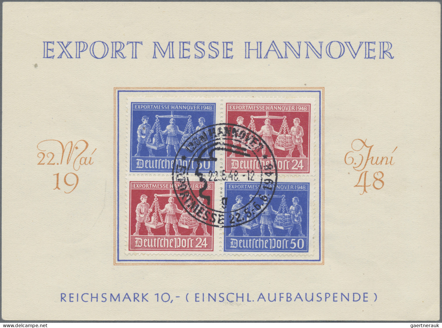 Alliierte Besetzung - Gemeinschaftsausgaben: 1948, Exportmesse, Zusammendruck Im - Other & Unclassified