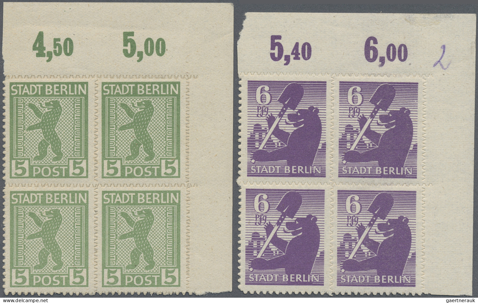 Sowjetische Zone - Berlin und Brandenburg: 1945 Kompletter Satz der 7 Werte je i
