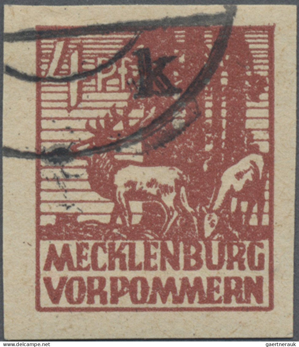 Sowjetische Zone - Mecklenburg-Vorpommern: 1946, Abschiedsserie 4 Pf Lebhaftkarm - Sonstige & Ohne Zuordnung