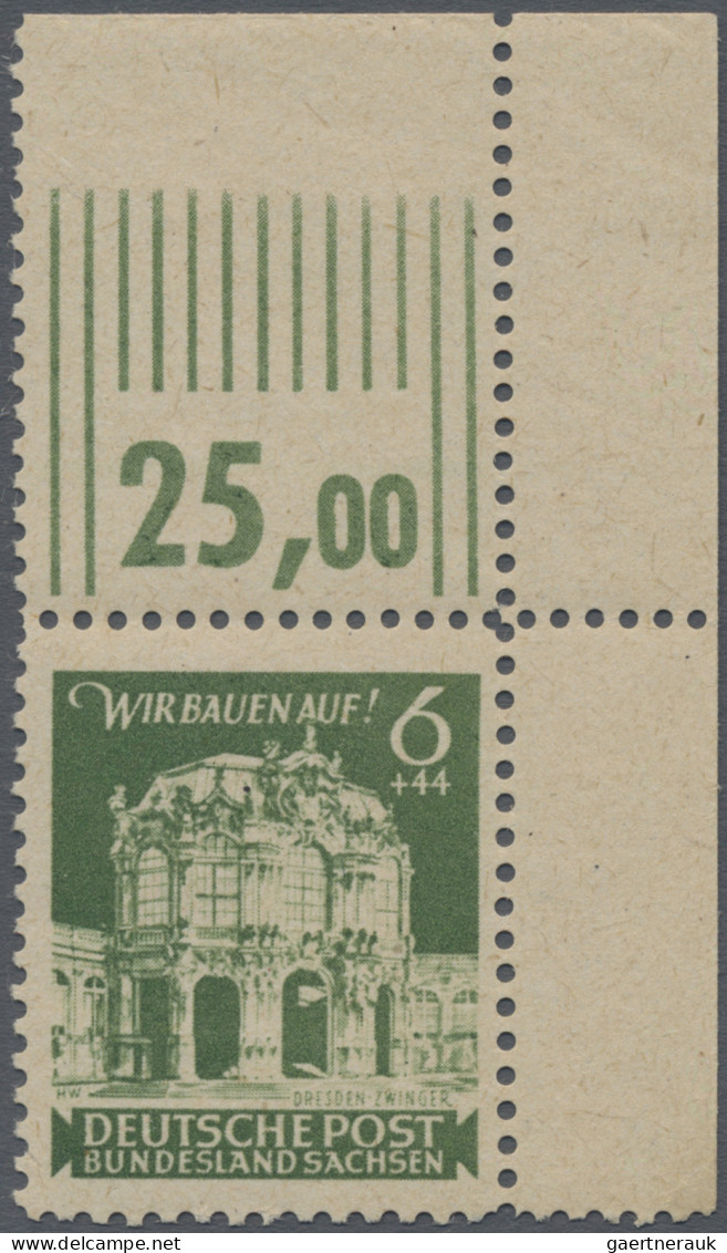 Sowjetische Zone - Ost-Sachsen: 1946, Wiederaufbau Dresdner Zwinger 6+44 Pf Aus - Sonstige & Ohne Zuordnung