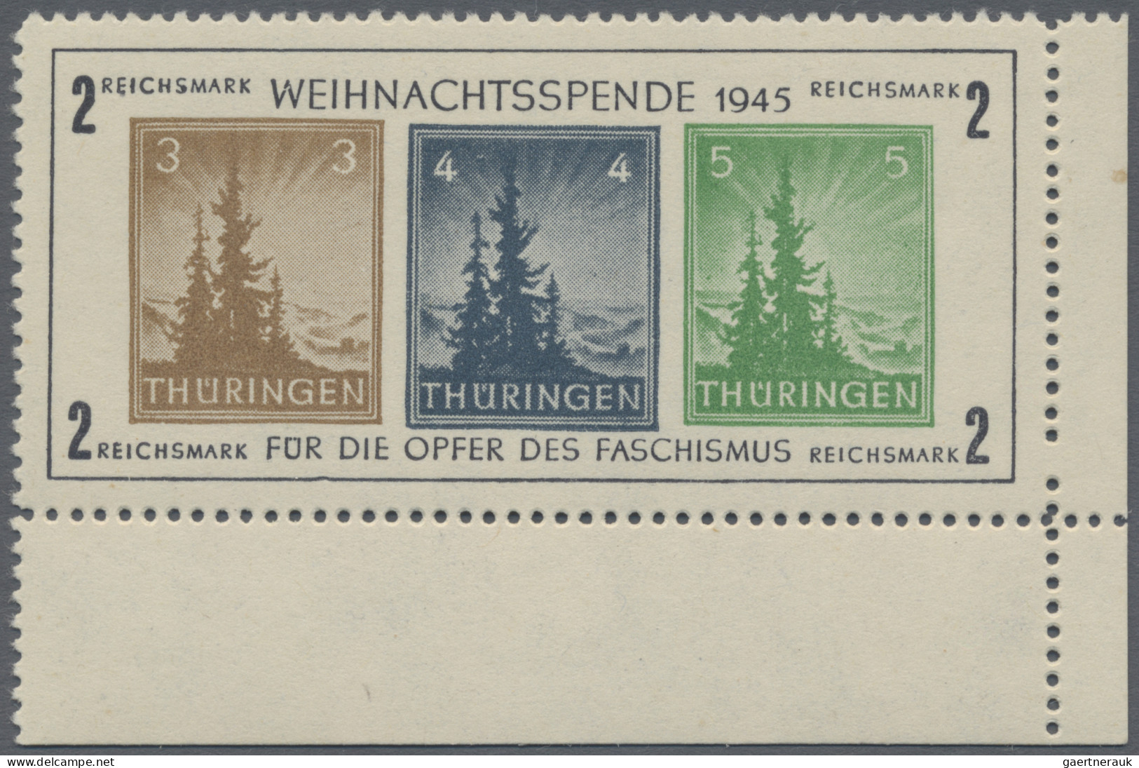 Sowjetische Zone - Thüringen: 1945, Antifa-Block Auf Weißem Kartonpapier In Type - Sonstige & Ohne Zuordnung