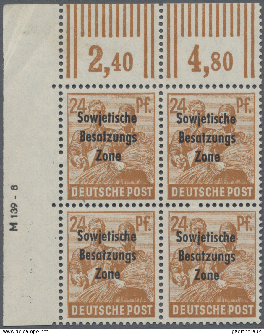 Sowjetische Zone - Allgemeine Ausgaben: 1948, 24 Pf Orangebraun Mit Dreizeiligem - Andere & Zonder Classificatie