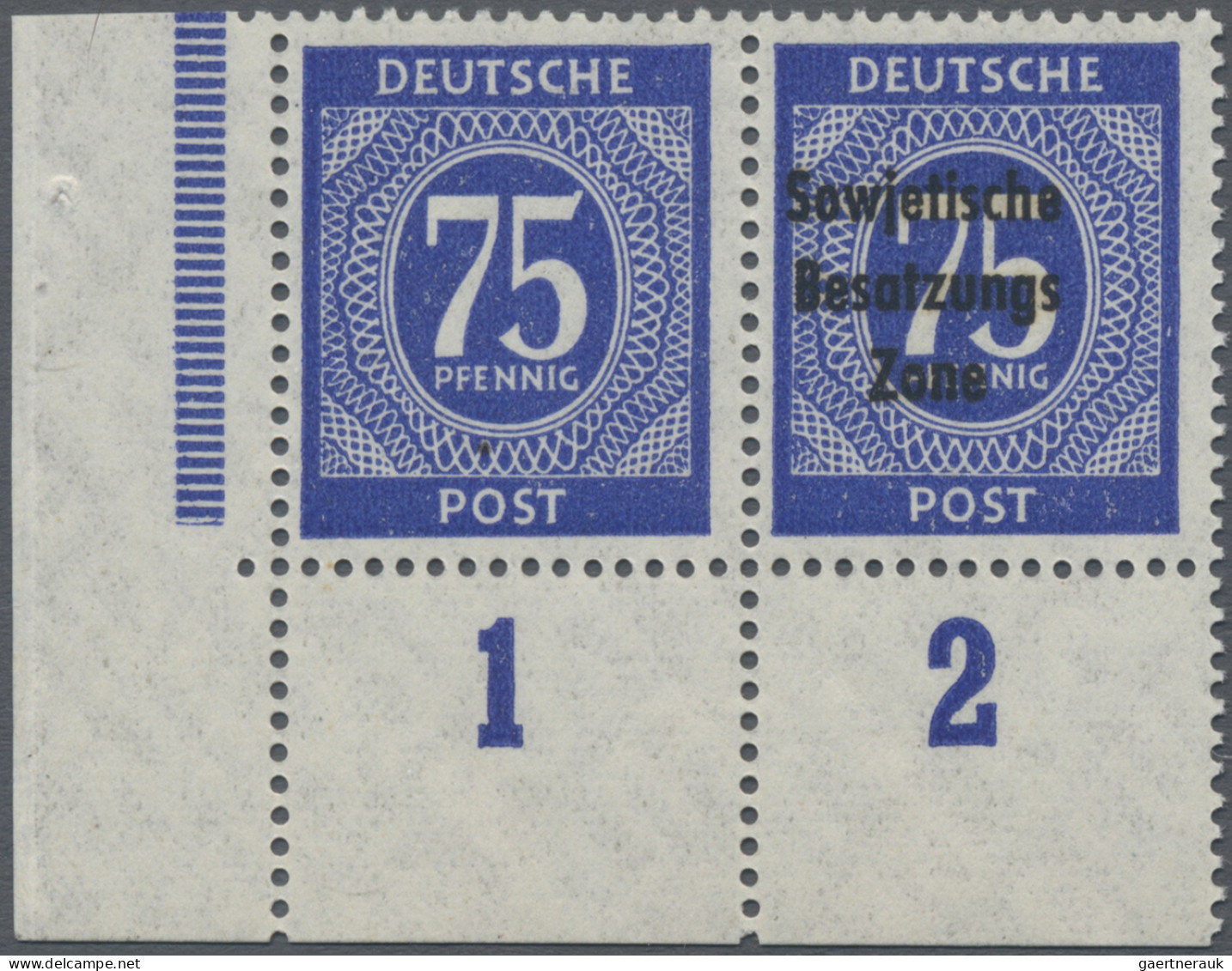 Sowjetische Zone - Allgemeine Ausgaben: 1948, 75 Pf Mit SBZ-Aufdruck Im Postfris - Sonstige & Ohne Zuordnung