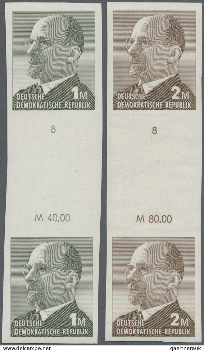 DDR: 1969, Ulbricht 1 Mark Grünoliv Und 2 Mark Siena, Zwei Ungezähnte Zwischenst - Nuevos