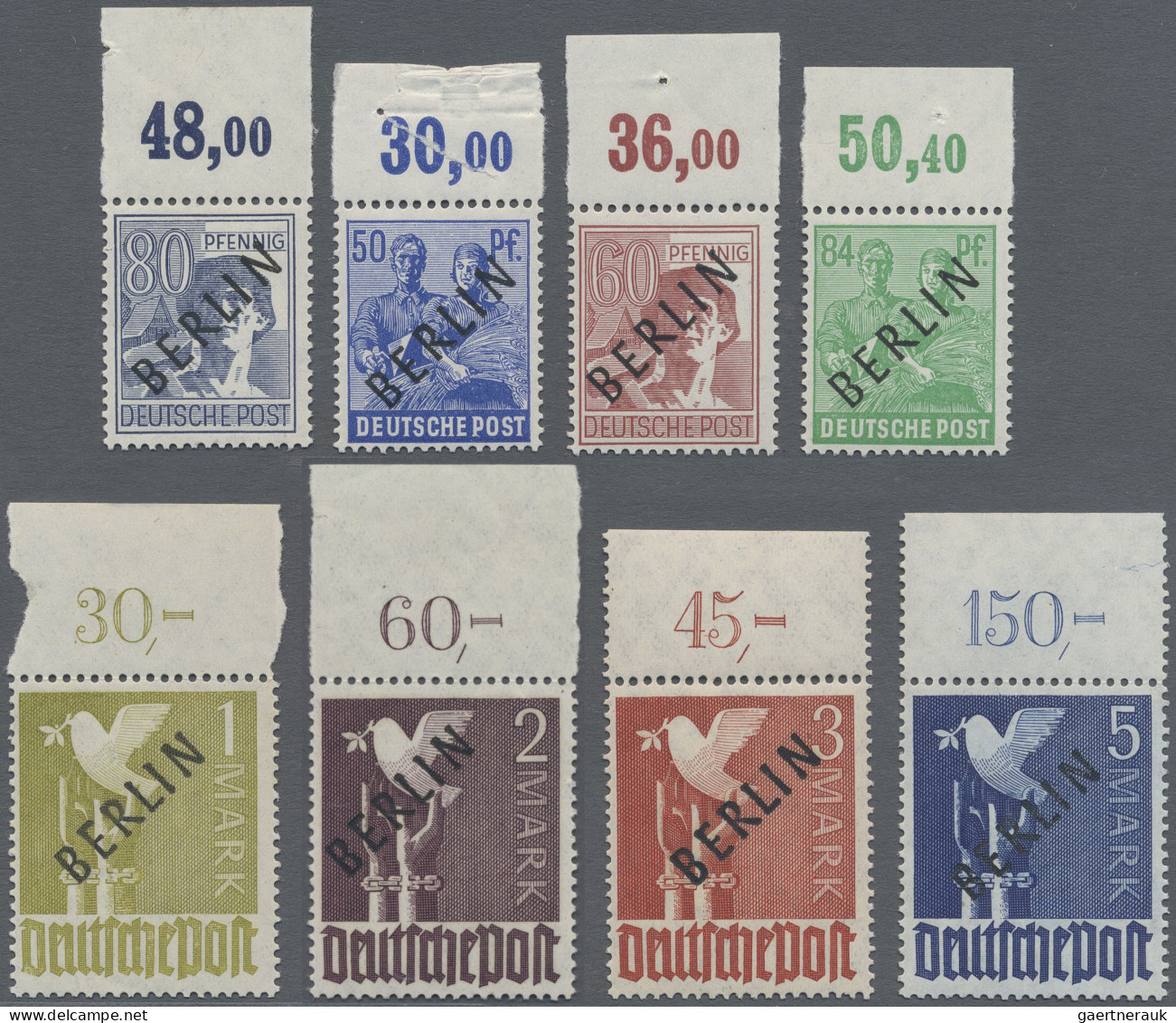 Berlin: 1948, Schwarzaufdruck, Kpl. Satz Mit Oberrand, Fotoattest Schlegel BPP A - Unused Stamps