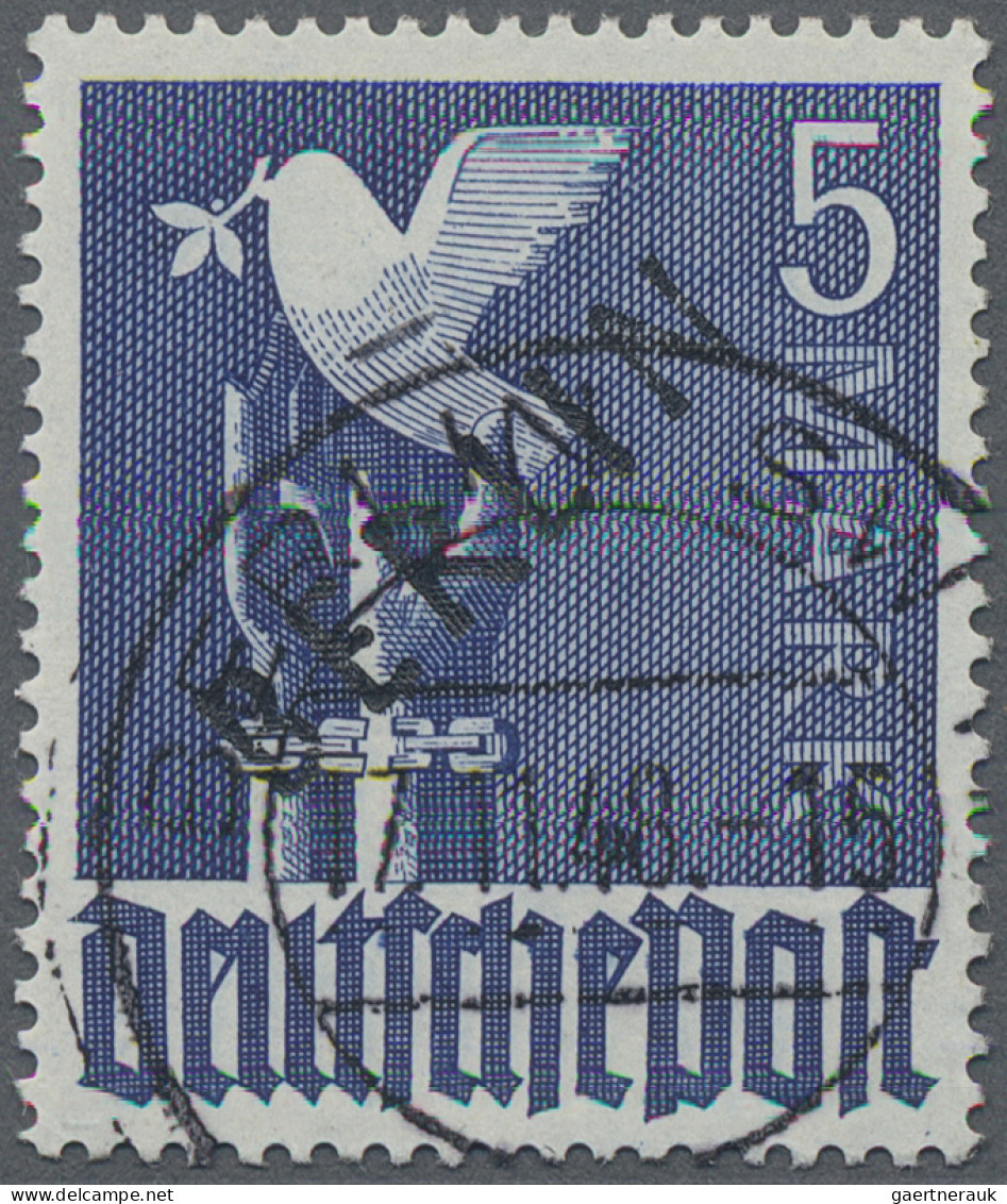 Berlin: 1948, 5 M Schwarzaufdruck, Sauber Gestempeltes Exemplar Mit Dem Seltenen - Used Stamps