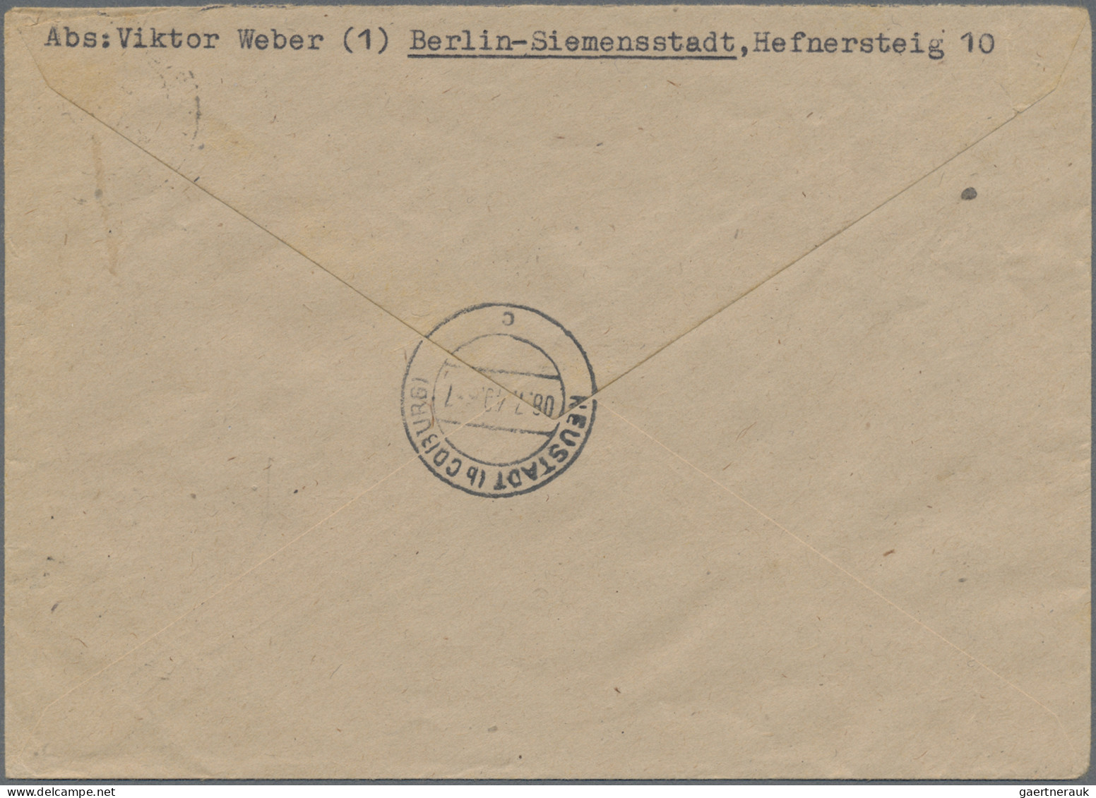 Berlin: 1949, 8 Pf Rotaufdruck In MiF Mit Zweimal 16 Pf, Einmal 24 Pf UPU Sowie - Briefe U. Dokumente