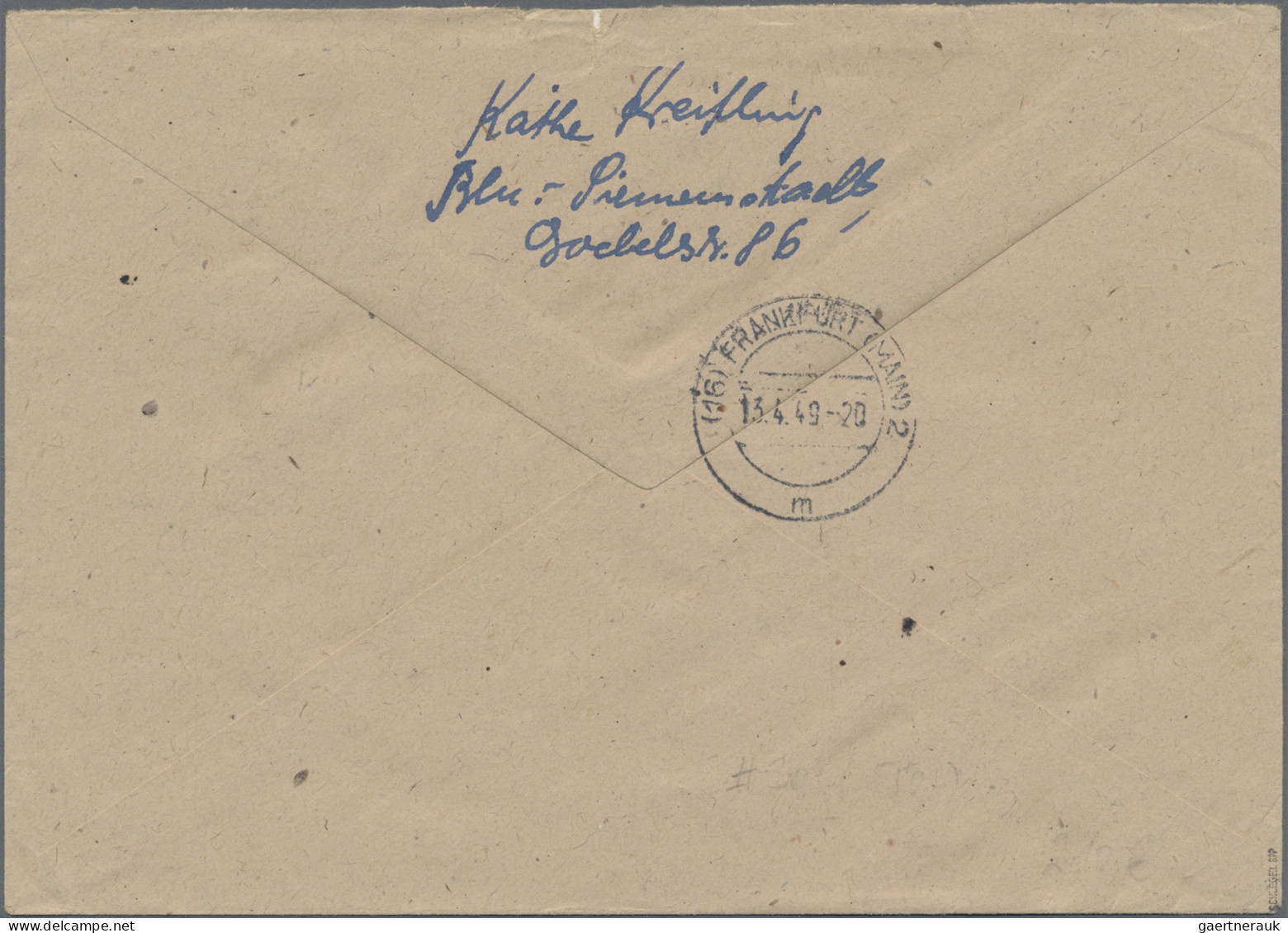Berlin: 1949, 50 Pfg. Rotaufdruck Im Senkrechten 3er-Streifen Als Portogerechte - Briefe U. Dokumente