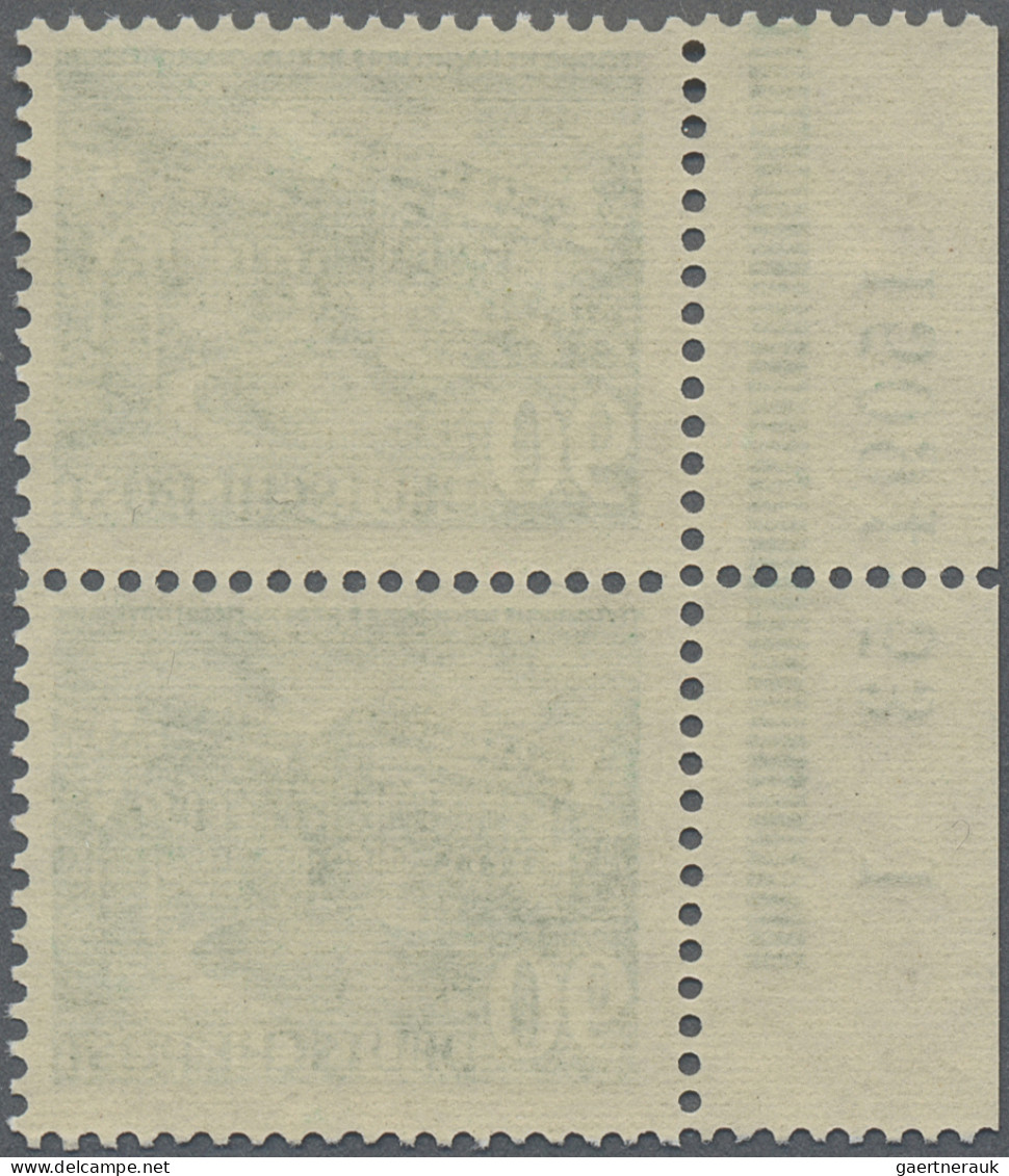 Berlin: 1949, BAUTEN I, 90 Pf Im Postfrischen Rand-Paar Mit Kompletter HAN 15094 - Unused Stamps