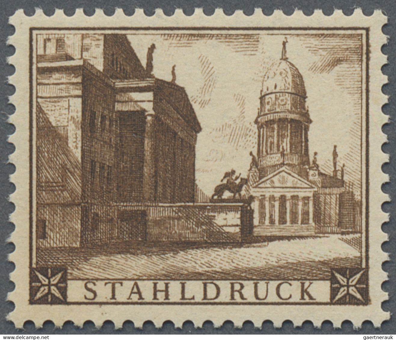 Berlin: 1949, Gendarmenmarkt (ähnlich Michel Nr. 58) In Braunoliv. Es Handelt Si - Unused Stamps