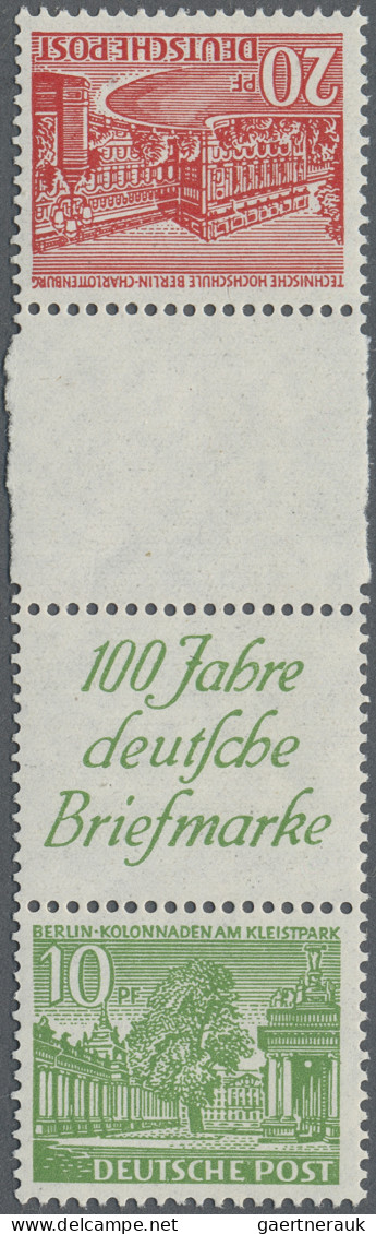 Berlin - Zusammendrucke: 1949, Senkrechter Zusammendruck Berliner Bauten 20+Z+R1 - Zusammendrucke