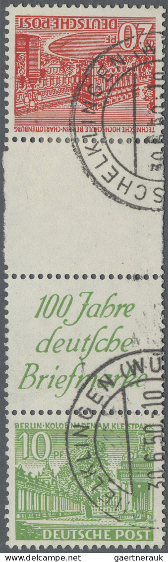 Berlin - Zusammendrucke: 1949, Senkrechter Zusammendruck Berliner Bauten 20+Z+R1 - Zusammendrucke