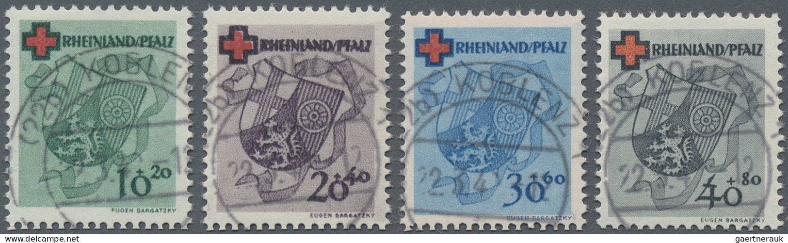 Französische Zone - Rheinland Pfalz: 1949, "Deutsches Rotes Kreuz", Komplette Se - Autres & Non Classés