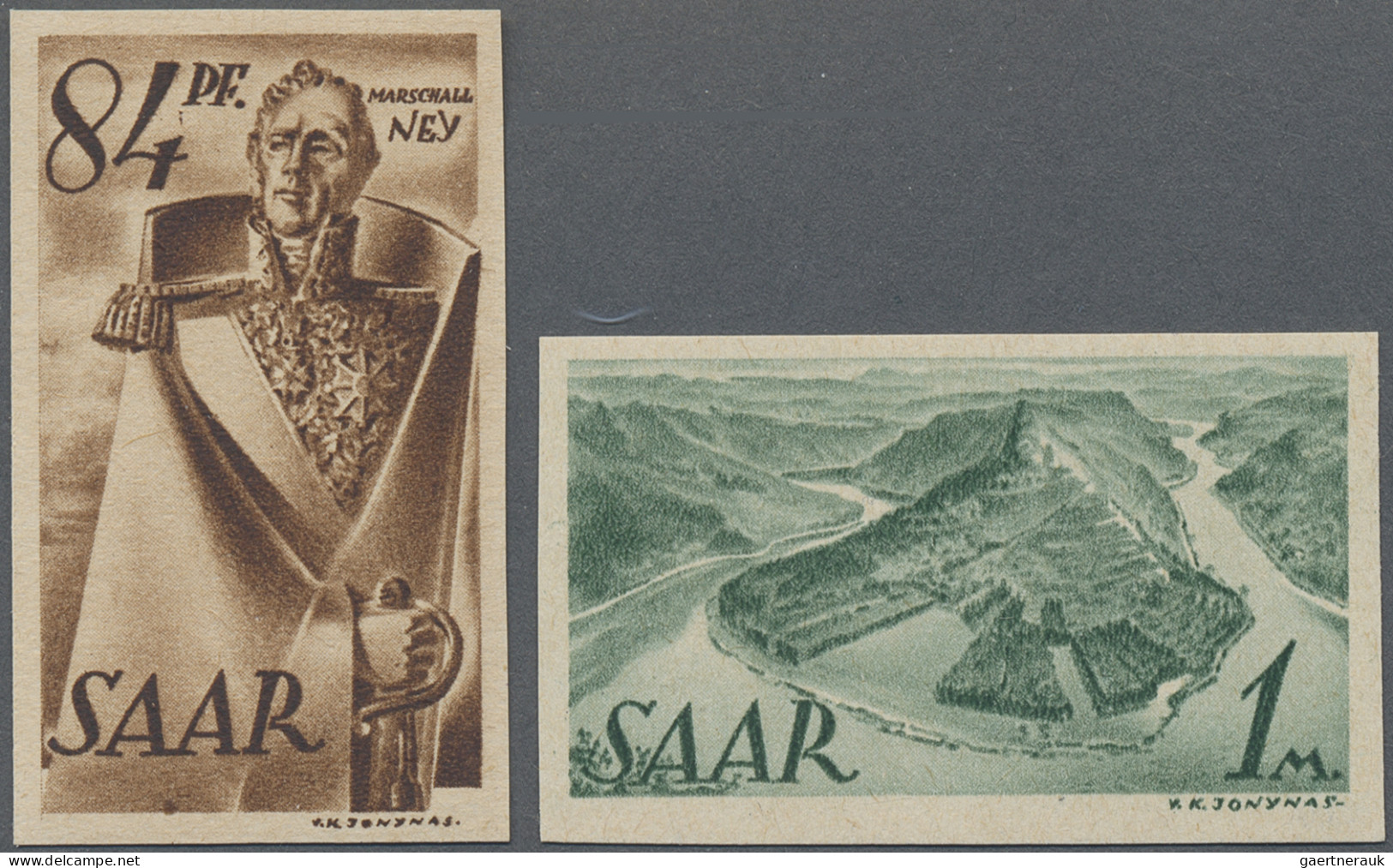 Saarland (1947/56): 1947, 2 Pfg. - 84 Pfg. Saar I Ungezähnt, Kpl. Satz Mit Allen - Unused Stamps