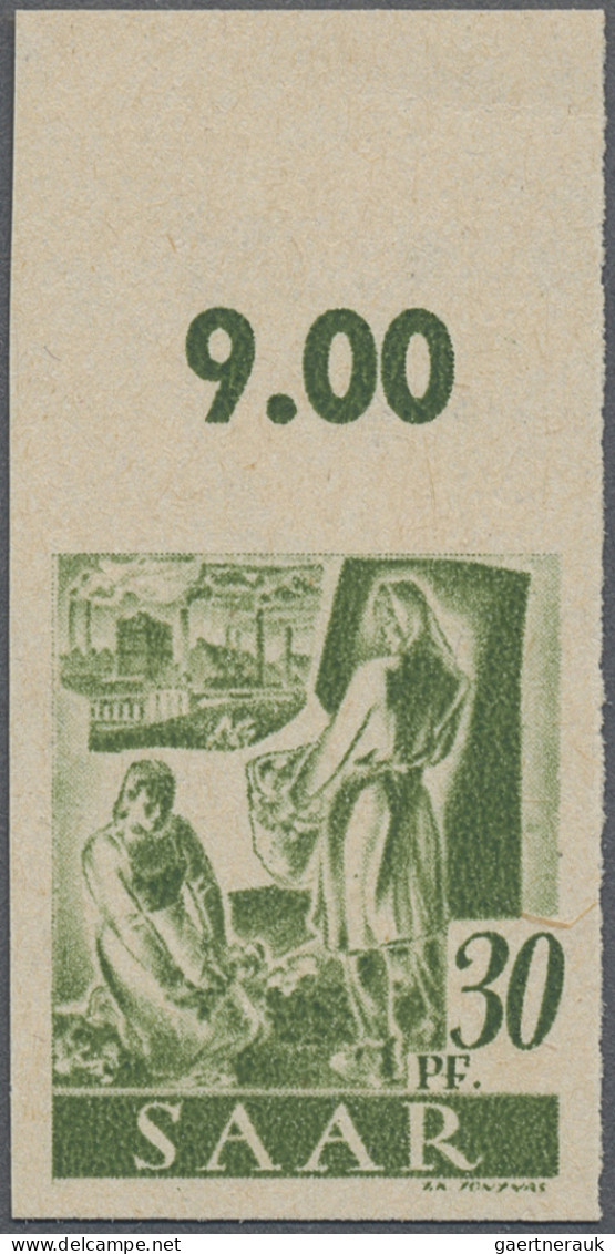 Saarland (1947/56): 1947, 30 Pfg "Berufe Und Ansichten Aus Dem Saarland", UNGEZÄ - Ongebruikt