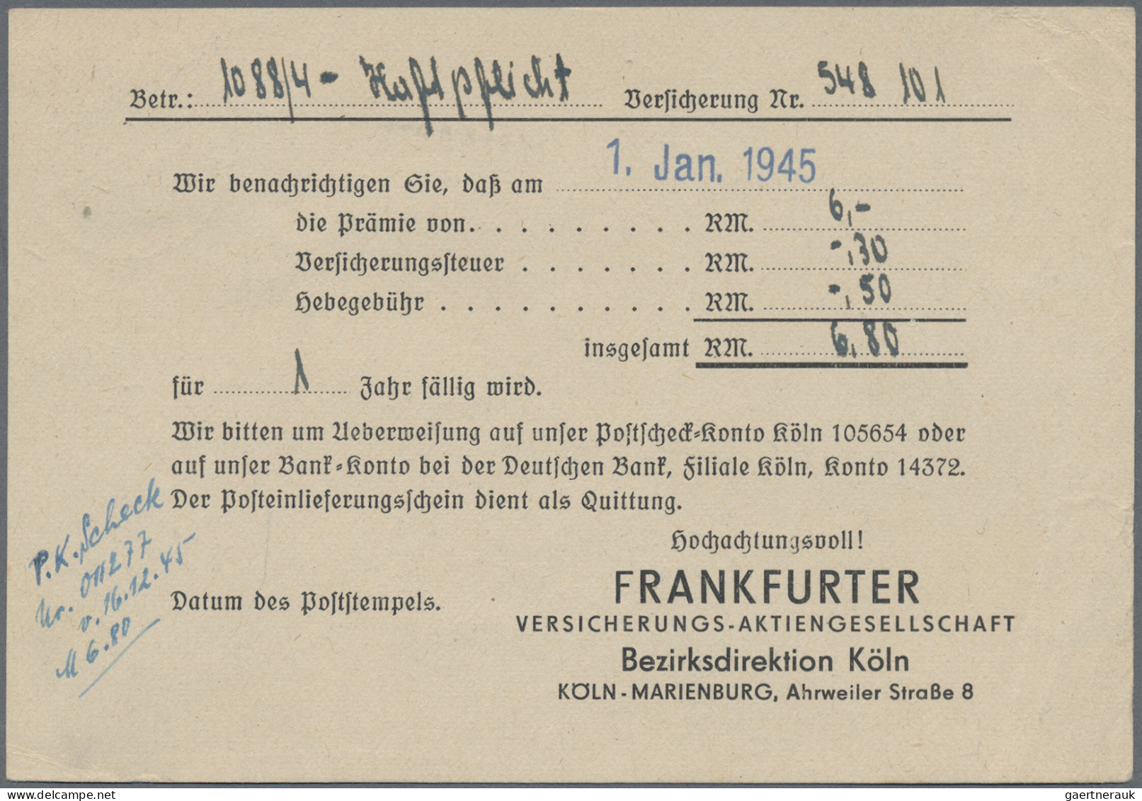 Bizone: 1945, 3 Pf AM-Post Englischer Druck, Gez. L14 1/4:14½, Papier Y Als Sehr - Other & Unclassified
