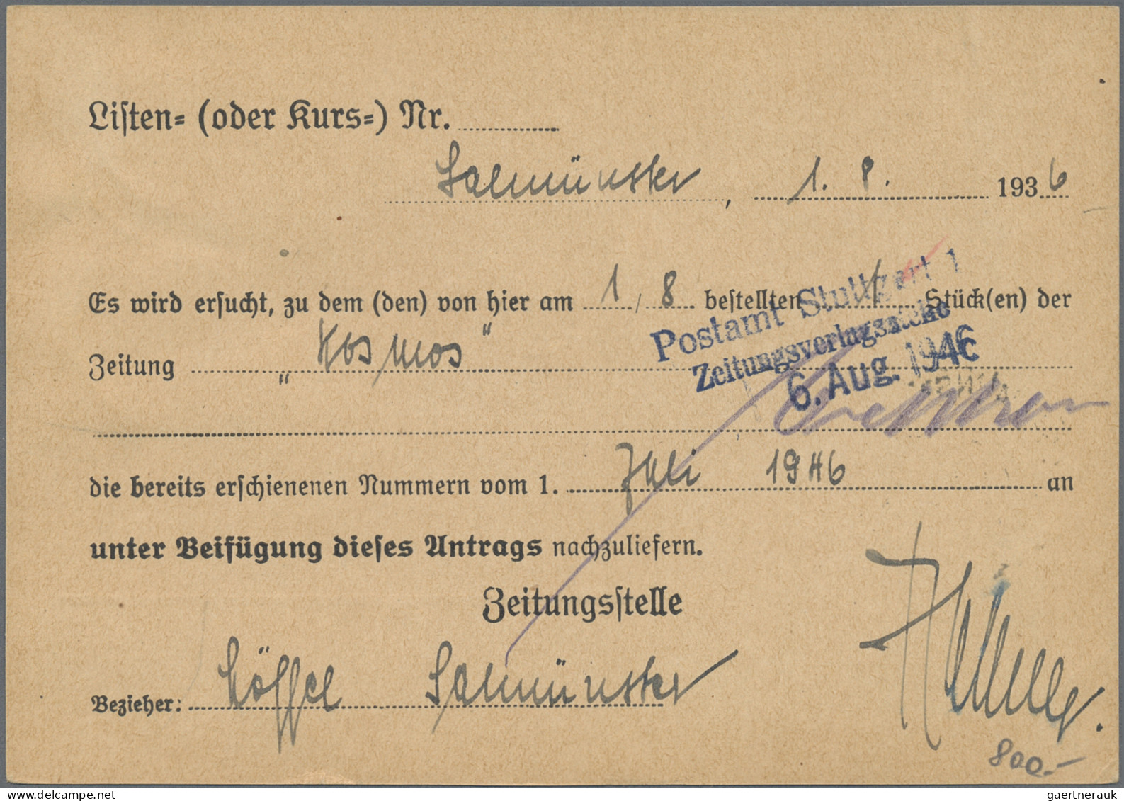 Bizone: 1946, 2x 10 Pf. AM-Post Dt. Druck ( 1 Ku.Zahn) Als Seltene MeF Auf Zeitu - Other & Unclassified