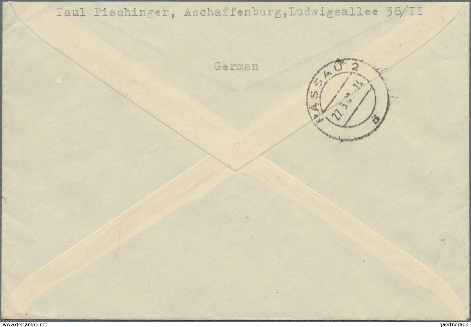Bizone: 1946, 4, 60 Pf. U. 1 RM (Randstück) AM-Post Auf Echt Gelaufenem R-Eil-Br - Sonstige & Ohne Zuordnung