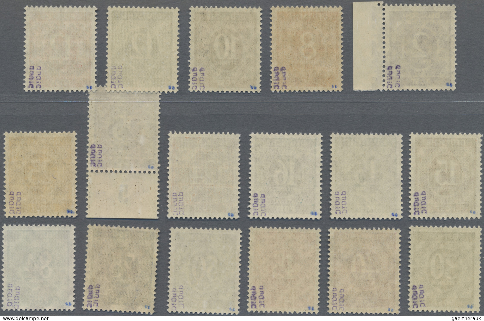 Bizone: 1948 Zwei Komplette Serien Von Je 17 Werten Mit DOPPELTEN AUFDRUCKEN, Ei - Sonstige & Ohne Zuordnung