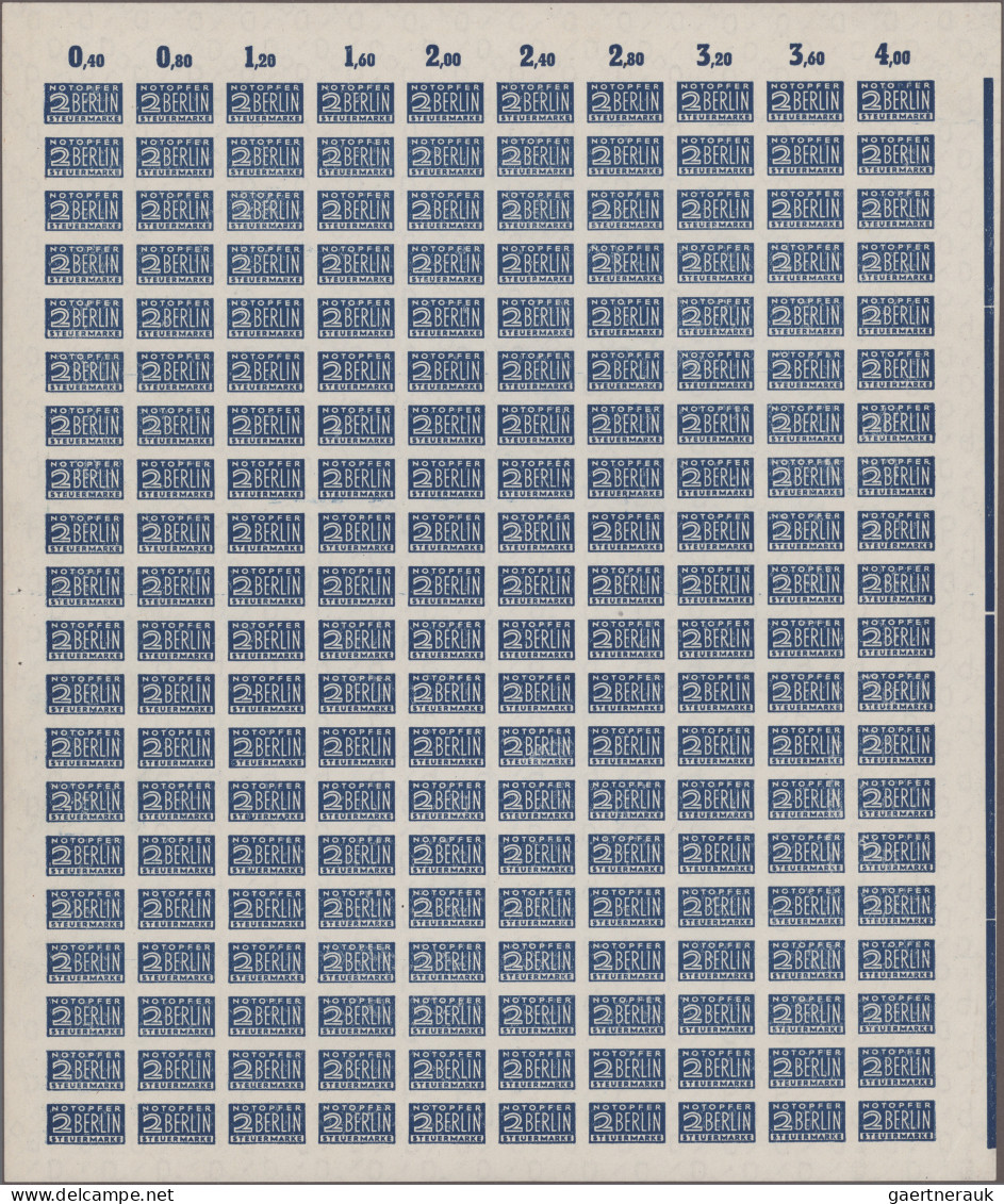 Bizone - Zwangszuschlagsmarken: 1948, 2 Pfg. Blau, Notopfermarke Geschnitten, Wz - Autres & Non Classés