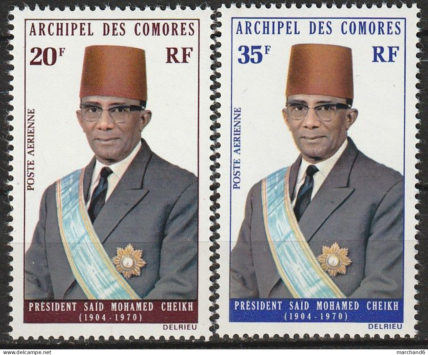 Comores Président Said Mohamed Cheikh Poste Aérienne N°50/51 **neuf - Airmail