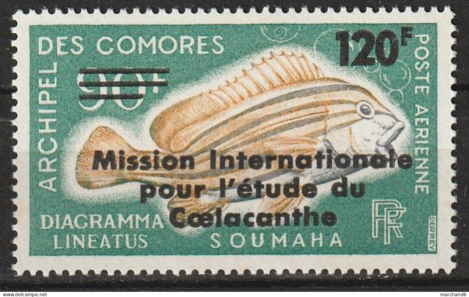 Comores Mission Internationale Pour L étude Du Coelacanthe Surchargé Poste Aérienne N°52 **neuf - Luchtpost