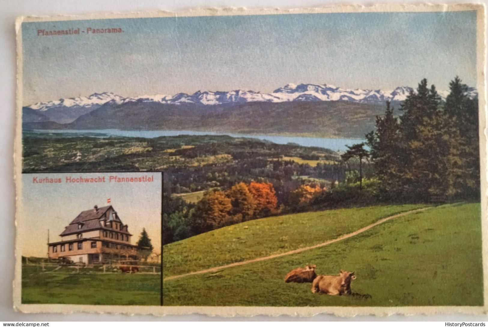 Pfannenstiel, Panorama, Kurhaus Hochwacht Pfannenstiel, 1934 - Greifensee