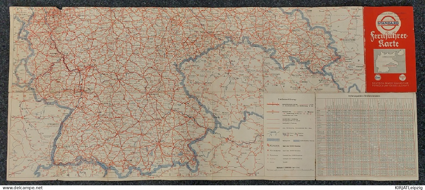 Fernfahrerkarte. Deutsch-Amerikanische Petroleum-Gesellschaft - Oude Boeken