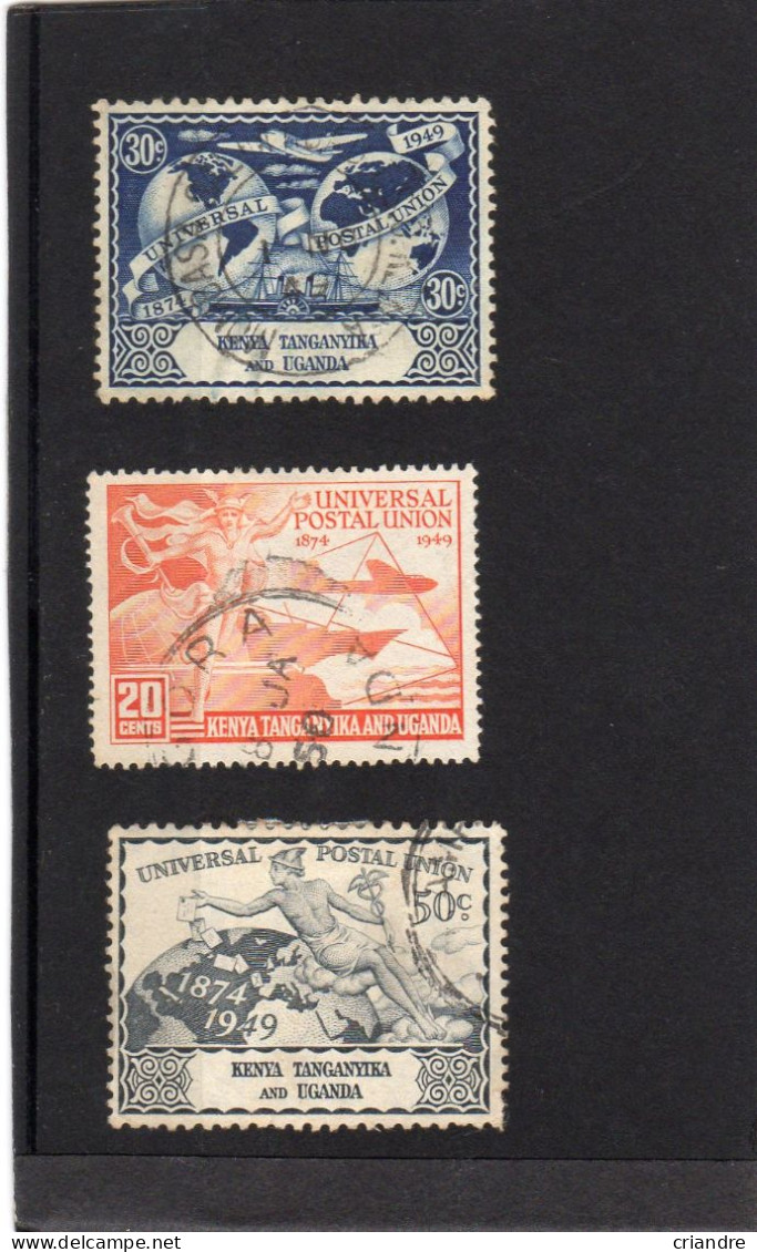 Kenya Ouganda Année 1949 PA N° 77,78,79 Oblitérés - Kenya & Oeganda