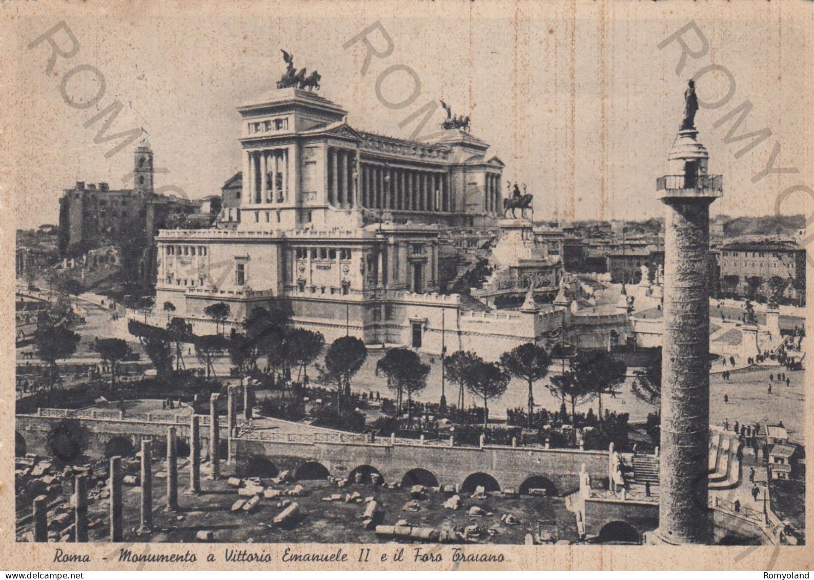 CARTOLINA  ROMA,LAZIO-MONUMENTO A VITTORIO EMANUELE II E IL FORO TRAIANO-STORIA,CULTURA,BELLA ITALIA,VIAGGIATA 1939 - Altare Della Patria