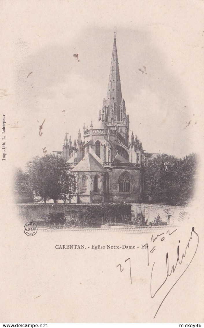 CARENTAN  --1902 - Eglise Notre-Dame --Est  .........cachet  St SAUVEUR-LENDELIN - 50....carte Précurseur - Carentan