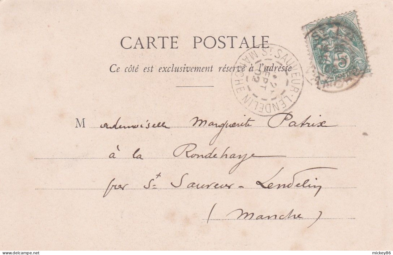 CARENTAN  --1902 - Eglise Notre-Dame --Est  .........cachet  St SAUVEUR-LENDELIN - 50....carte Précurseur - Carentan