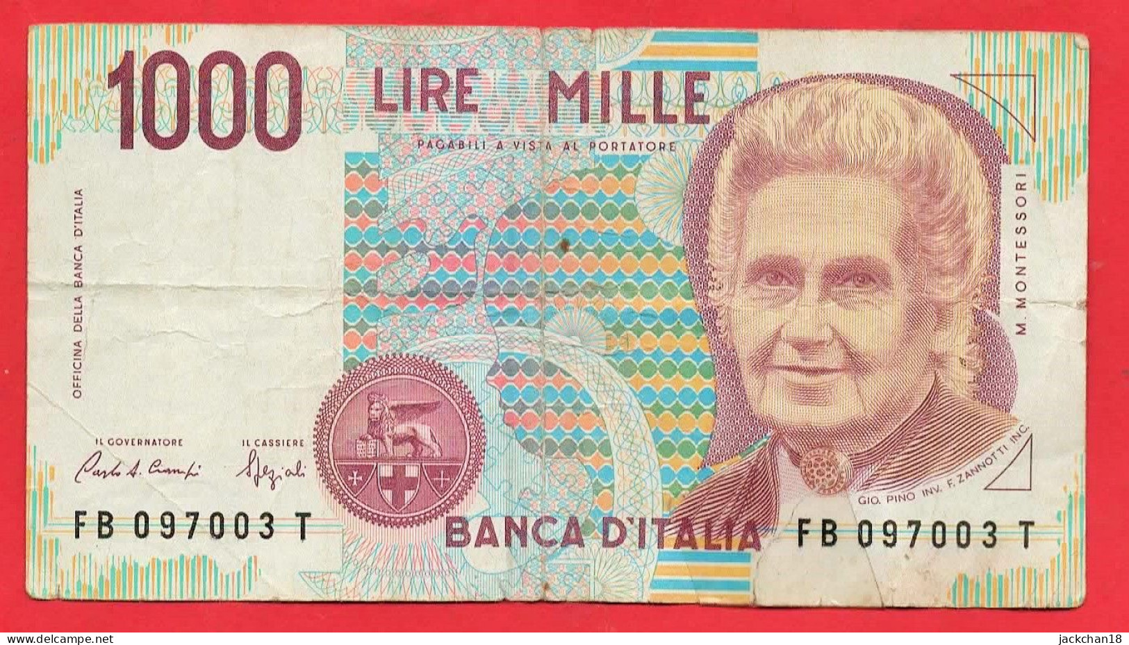 -- BANCA D'ITALIA / MILLE LIRE  / 1990 -- - Roumanie