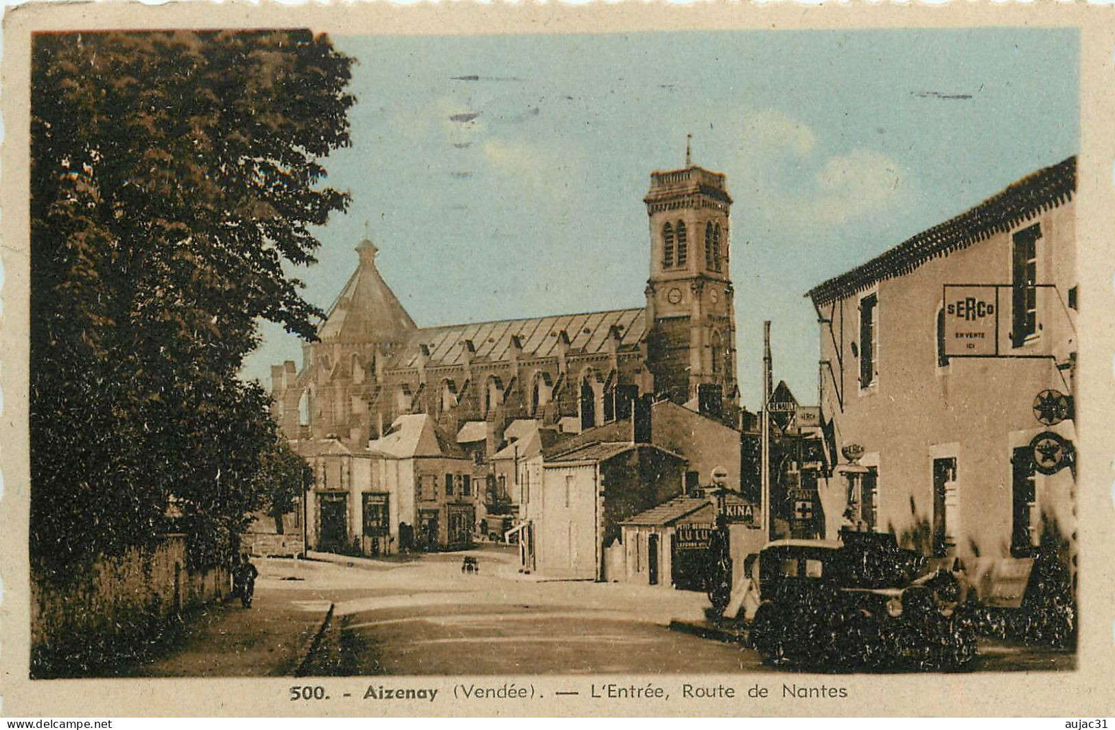 Dép 85 - Pompes - Pompe à Essence - Voitures - Automobile - Aizenay - L'entrée De La Route De Nantes - état - Aizenay