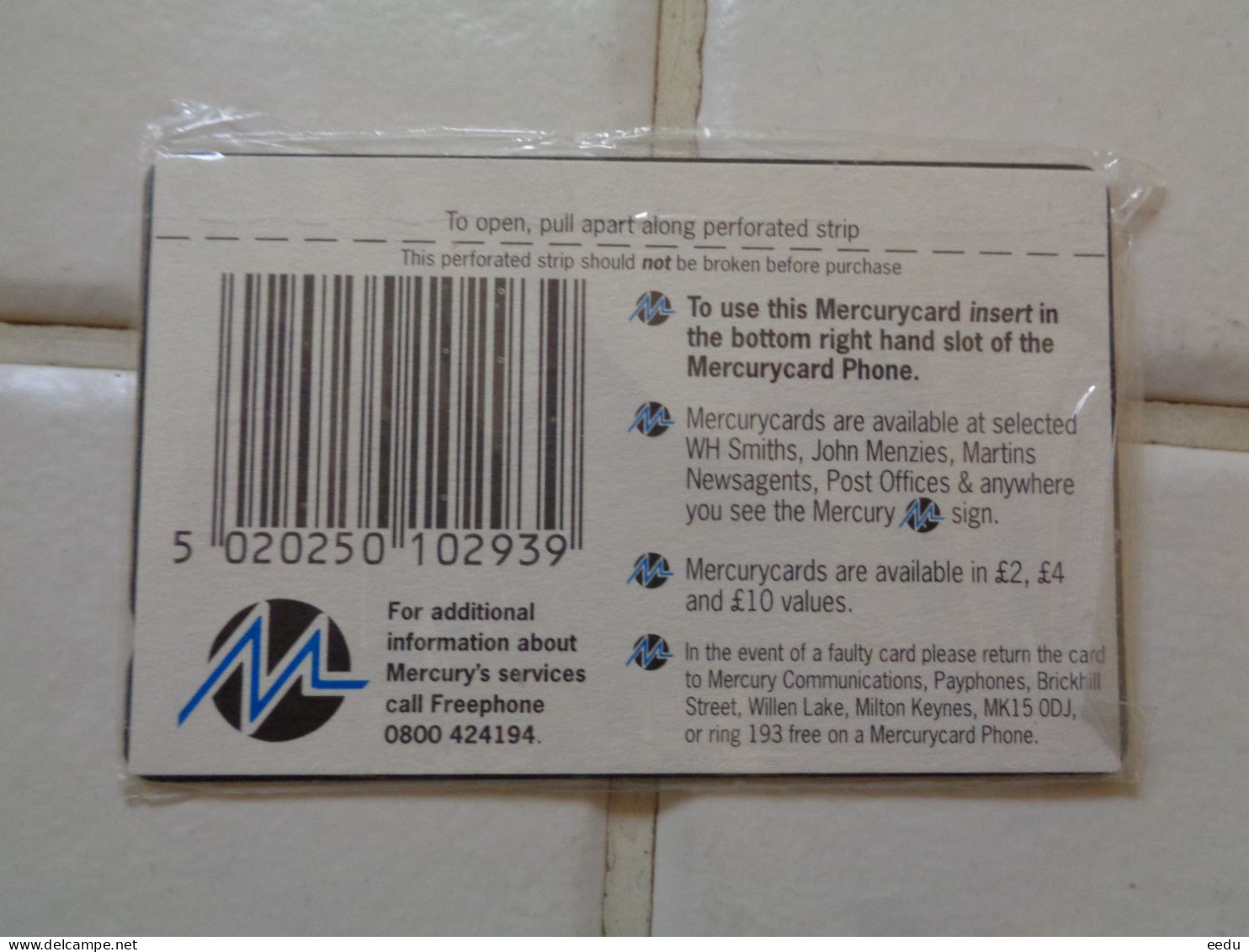 UK Phonecard ( Mint In Blister ) - Mercury Communications & Paytelco