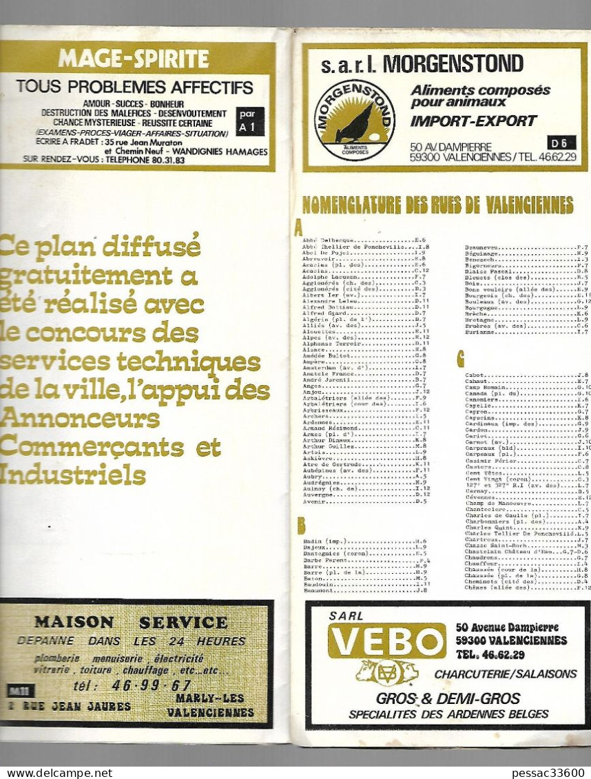 Valenciennes Ancien Plan De Circulation  BE Années 60/70  Format Carte Routière 25 X 11 Cm Dépliable 7 Volets Illustr - Picardie - Nord-Pas-de-Calais
