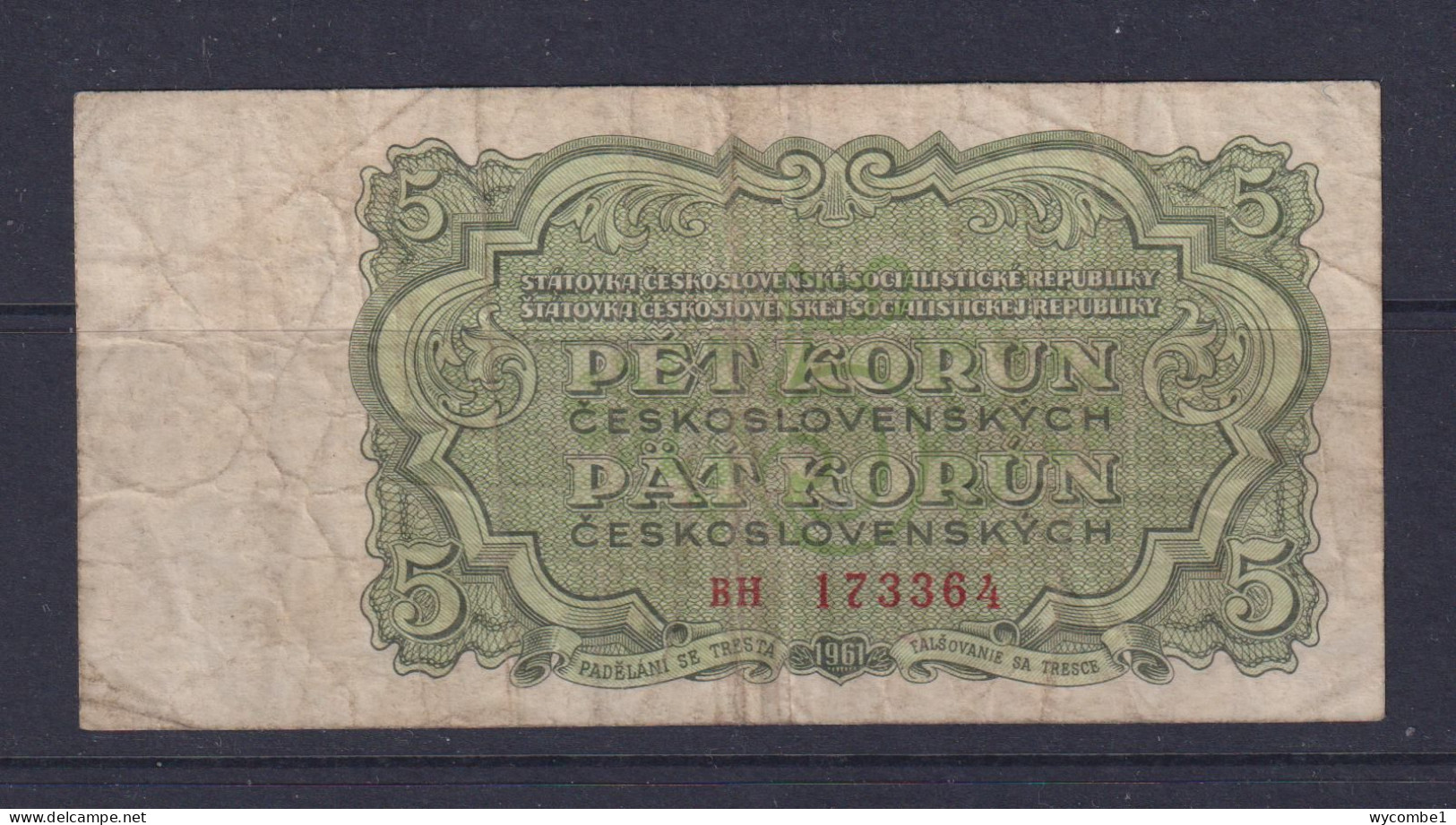 CZECHOSLOVAKIA - 1961 5 Korun Circulated Banknote - Tchécoslovaquie