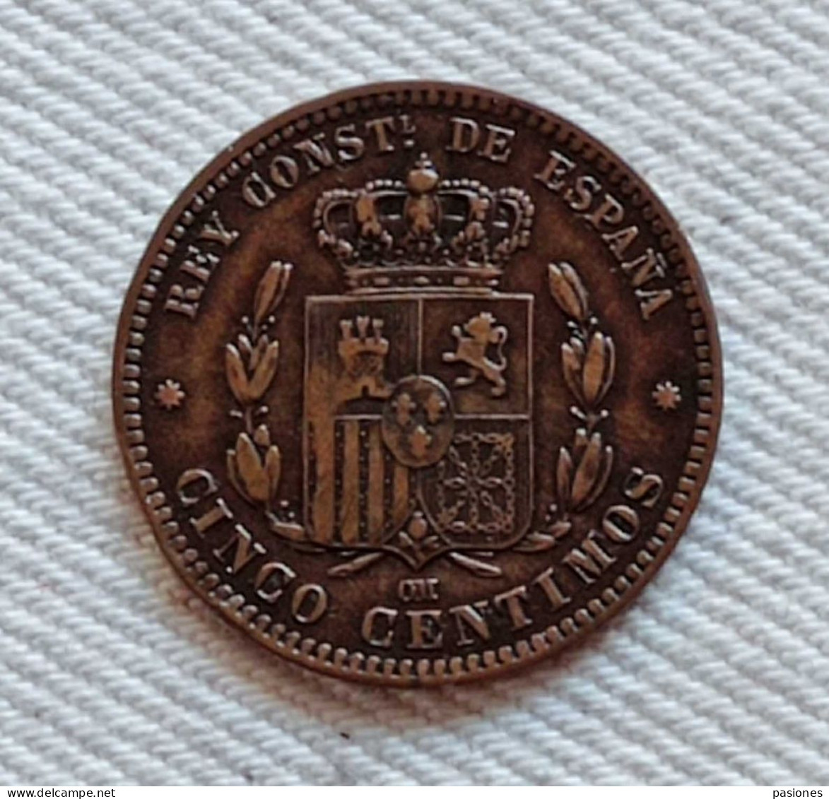 Spagna 5 Cent. 1879 - Primi Conii