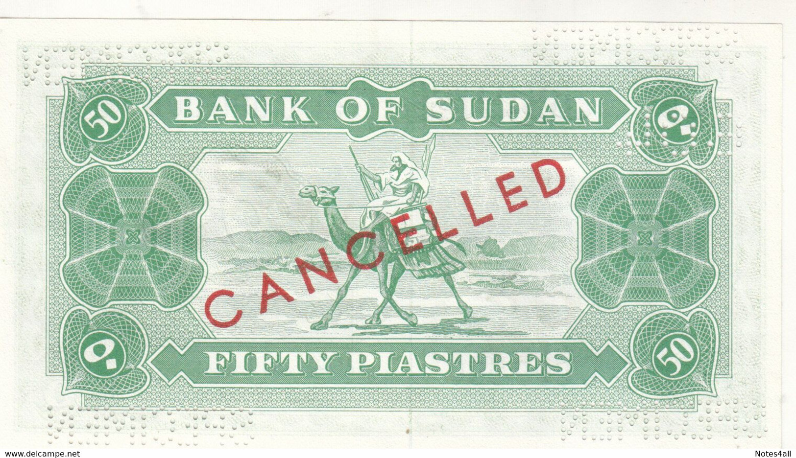 SUDAN 50 PT 1967 P-7 UNC SPECIMEN - Soudan