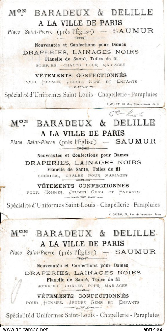 Lot De 6 Anciens Chromos Fin XIXe Magasin A La Ville De Paris Saumur - Sonstige & Ohne Zuordnung