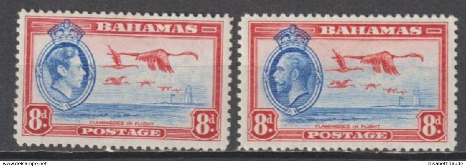 1935 + 1938 - BAHAMAS - YVERT N° 97 + 112 * MLH - COTE = 27 EUR - OISEAUX - 1859-1963 Kolonie Van De Kroon