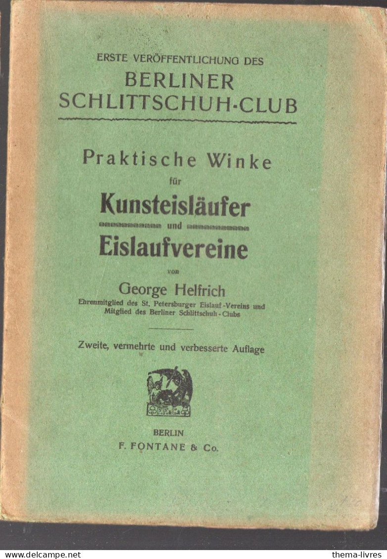 (sport Patinage Artistique) Berlin (Allemagne) Berkiner Schlittschuh-Club  Sd   (texte En Allemand)  (PPP46124) - Kunstschaatsen