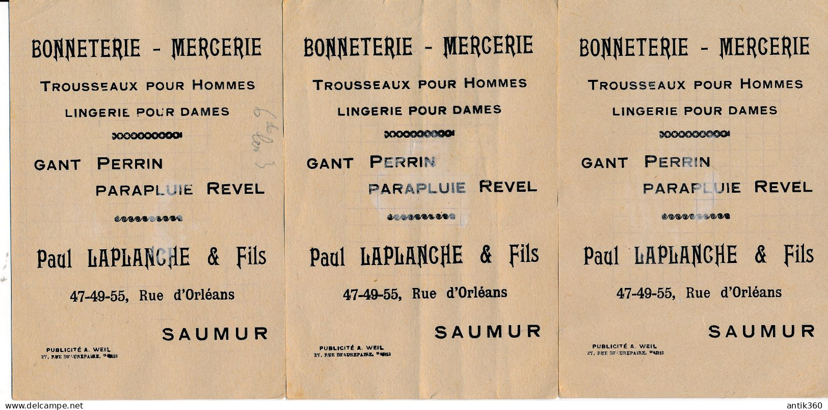 Lot De 3 Anciens Chromos Jeu De Cartes Humour Magasin Laplanche à Saumur - Autres & Non Classés