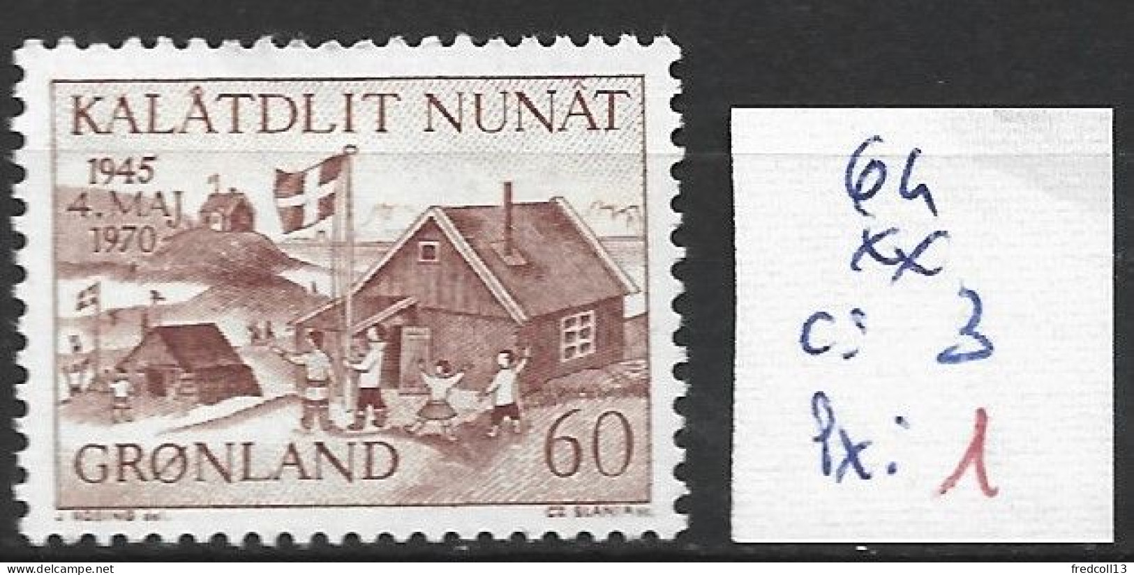 GROENLAND 64 ** Côte 3 € - Unused Stamps