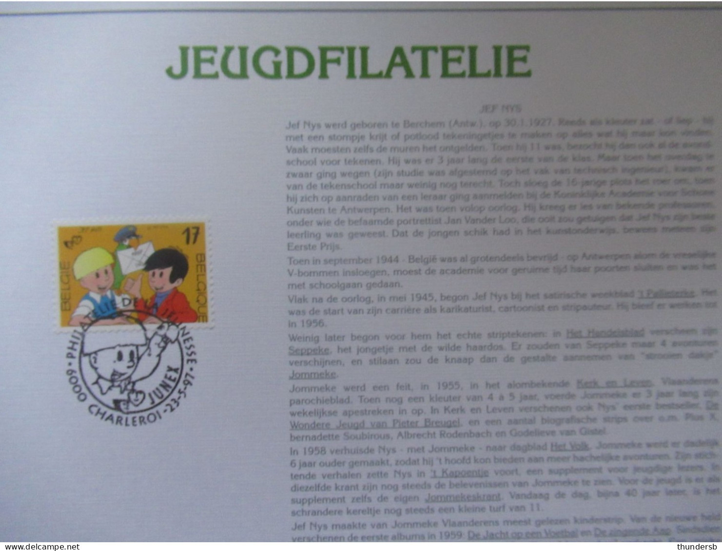 2707 'Jeugdfilatelie: Jommeke' - Luxe Kunstblad - Documenti Commemorativi