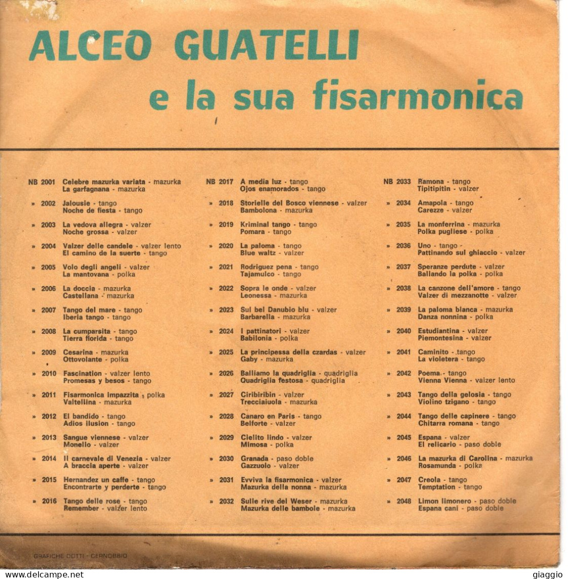 °°° 552) 45 GIRI - ALCEO GUATELLI - SPERANZE PERDUTE / BALLANDO LA POLKA °°° - Other - Italian Music