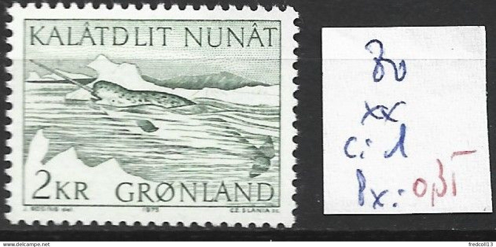 GROENLAND 80 ** Côte 1 € - Nuovi